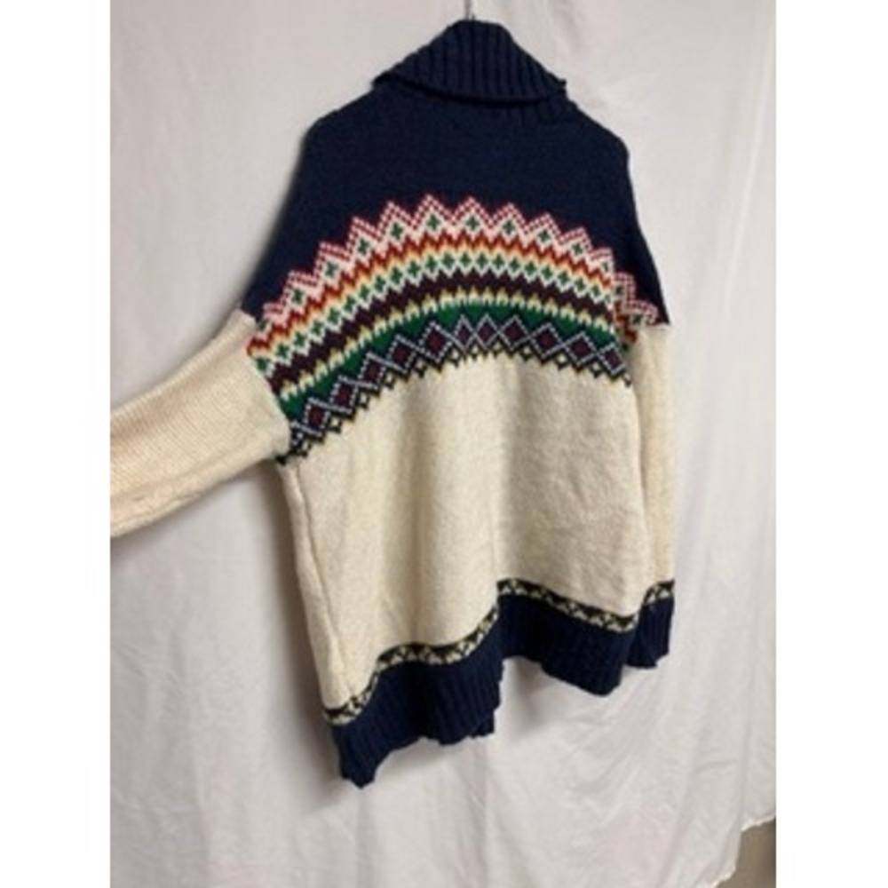 American Eagle Fair Isle Wool Alpaca Blend Cardigan Nordic Colorful L Fishermen